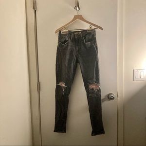Levi’s 721 high waisted skinny distressed patch